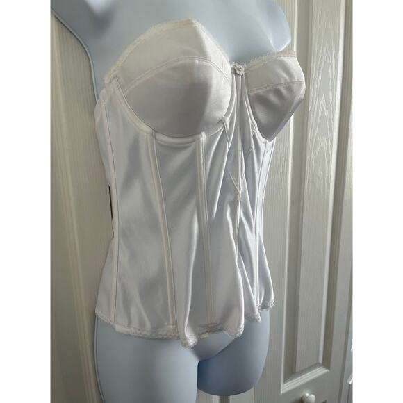 Dominique Women's Longline Corset Full Figure Bustier Bra #8950 White 36B - Picture 2 of 12